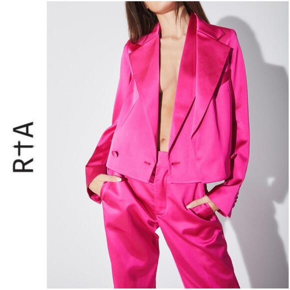 RtA Jackets & Blazers - LIKE NEW💕RtA | SZ 2 | Relaxed Glam Fuchsia Oaklee Crop Blazer Top Jacket $595